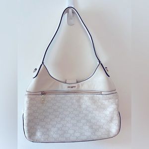 Karl Lagerfeld Shoulder Bag with Removable Strap Medium Sized Off White